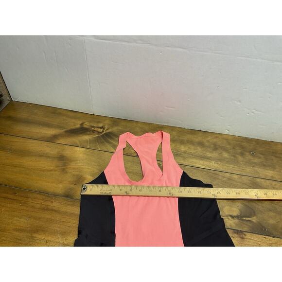 Lululemon Cool Racerback Tank Top Surf Bonded Black Orange Activewear Size 6 - Picture 7 of 10
